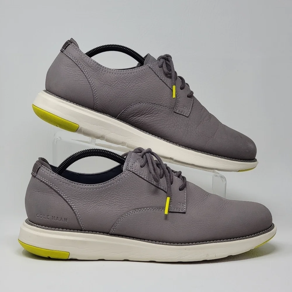 Cole Haan Grand Atlantic Gray Leather Oxfords Dress Shoes Men Size 10M Pre-owned
